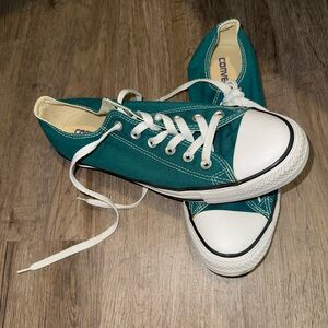 Converse Green Canvas Sneakers with White Rubber Sole